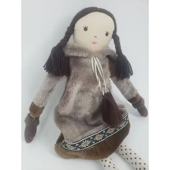 Pottery Barn Kids 24" Cloth Doll Eskimo Plush Toy - Picture 2 of 8